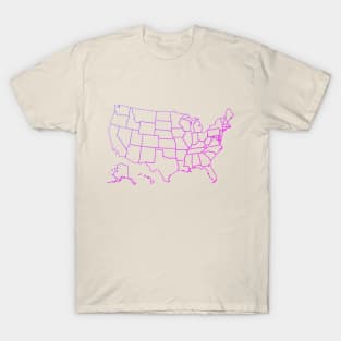 Colorful Gradient USA Map with State Outlines T-Shirt